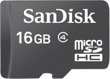 SanDisk MicroSD 16GB Standard Class4 Memory Card with SD Adapter