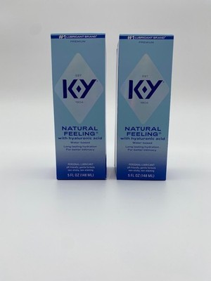 KY Natural Feeling with hyaluronic acid water based lubricant 5 fl oz Lot of 2