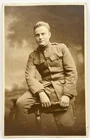 1910s Handsome Man WWI Soldier Seated in Uniform Military Portrait RPPC Photo
