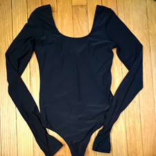 SMOOTHEZ by aerie Black Long Sleeve Bodysuit Stretch Mild Compression S/P