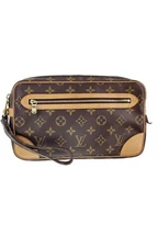 Louis Vuitton Monogram Marly Dragonne GM Leather Brown Clutch bag 3173