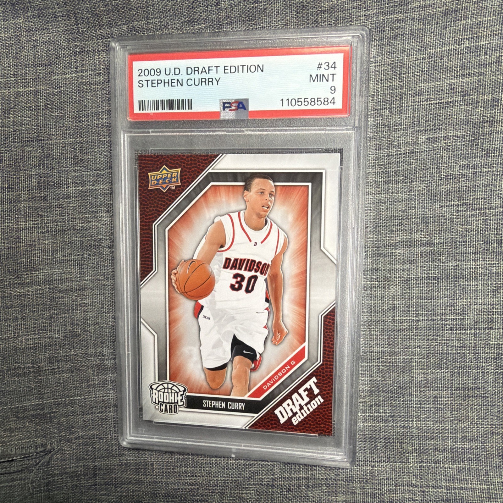 2009-10 Upper Deck Draft Edition Stephen Curry #34 Rookie RC PSA 9 Mint