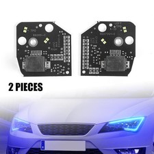 Blue LED Headlight Angel Eyes DRL Boards For Seat Leon MK3 2013 2014 2015 2016