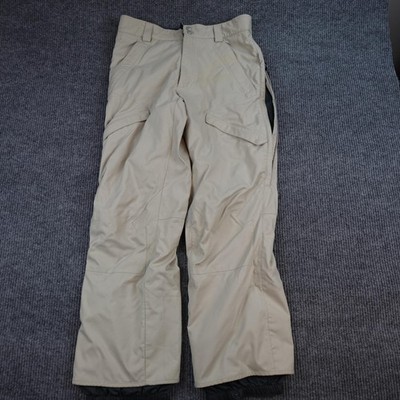 Burton Tactic Snow Pants Mens Large Beige Insulated Ski Cargo Pockets Snowboard
