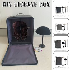 Wig Storage Box for Toupee Hand Carry Wig Bag with Pin Wig Packaging Box