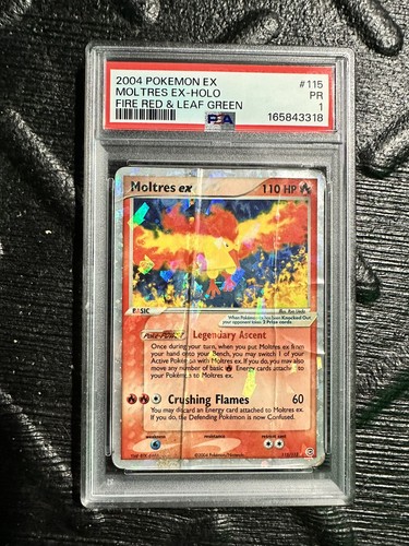 2004 POKEMON EX FIRE RED & LEAF GREEN #115 MOLTRES EX-HOLO PSA 1