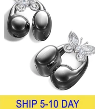 King Lucky Clip-on Earbuds with Detachable Butterfly Earrings,Open-Ear Wireless