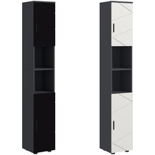 kleankin Colonna Bagno in Truciolato con 2 Ripiani e 2 Armadietti