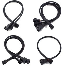 4 Pin PWM Fan Splitter Cable 1 to 4 3 2 1 Way PC Cooling Extension Black 27cm