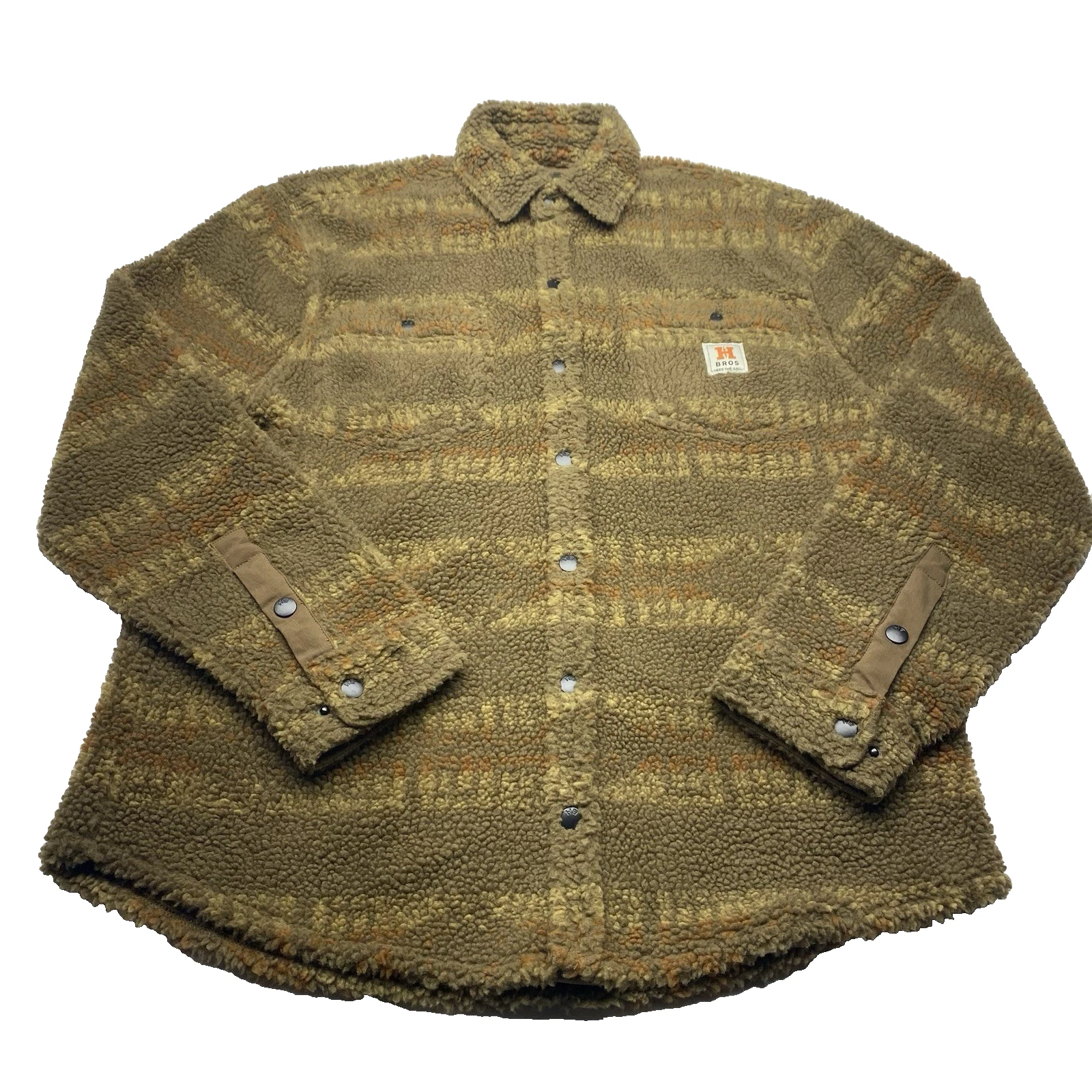 Howler Brothers Allegheny Fleece Shirt Jacket Small Mescal Stripe Earth Snap