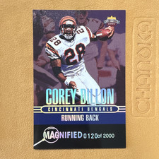 Playbook 1997 Magnified Corey Dillon Bengals Rookie Card #6 of 10 RK /2000. rookie card picture