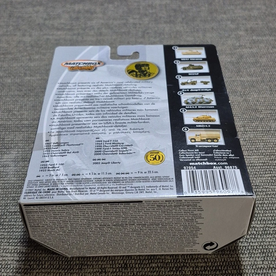 Matchbox Tank 2001 coleccionable M60A3 50 aniversario nuevo sellado Foto 4 de 4