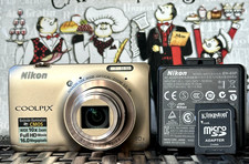 Nikon COOLPIX S6300 GOLD 16.0MP 10x OP Zoom Digital Camera with Complect 