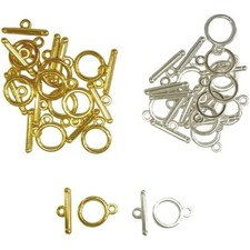 20 Sets Stainless Steel Round Toggle Clasps with T-Bar for Jewelry Making DIY
