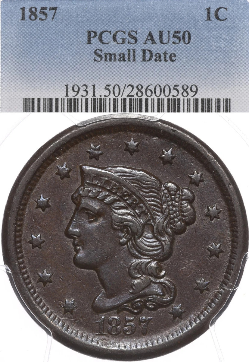 1857 Year Braided Hair Large Cents (1839-1857) for sale | eBay