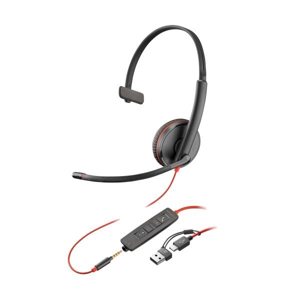 Poly Nero Cuffie Con Cavo Usb-C/3,5 Mm, Microfono A Braccio E Suono Professionale - Immagine 3