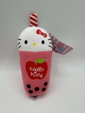 Hello Kitty Boba Tea Plush Toy 7.5" Sanrio Pink Drink READ