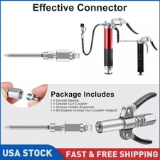 Grease Gun Accessory Kit 90 Degree Coupler Adapter Grease Needle Tips Dispenser
