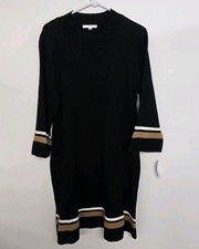 Studio 1 Women's Knit Sweater Dress Size XL Black NWT (A45)