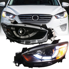 Halogen Scheinwerfer Set für Mazda CX-5 2011–2015 Schwarz mit LED Tagfahrlicht