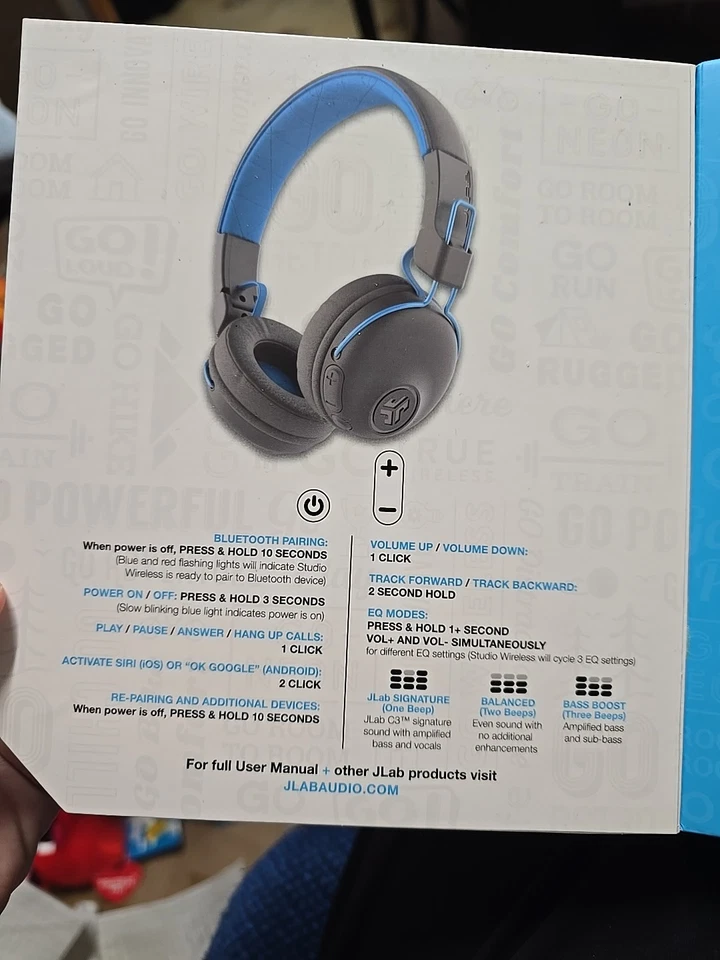 Brand New JLAB Studio Wireless On Ear Headphones w/ MIc Foldable Sealed - Image 2 of 4