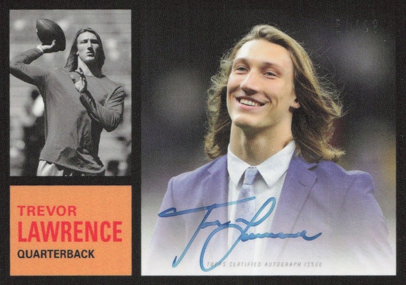 2021 Topps X Orange SP 51/99 Trevor Lawrence Rookie Auto ON CARD #7-A BB2