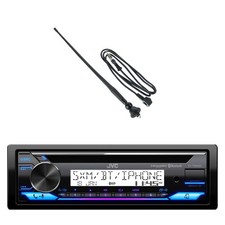 JVC Single DIN Marine Bluetooth AM/FM CD Stereo Receiver w/ Rubber Ducky Antenna