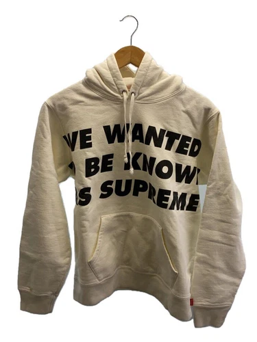 Felpa Supreme con cappuccio S cotone bianca usata