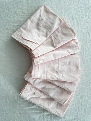 6 Pale Pink Linen Napkins  For Shabby Chic Party, Wedding Shower, Baby Shower
