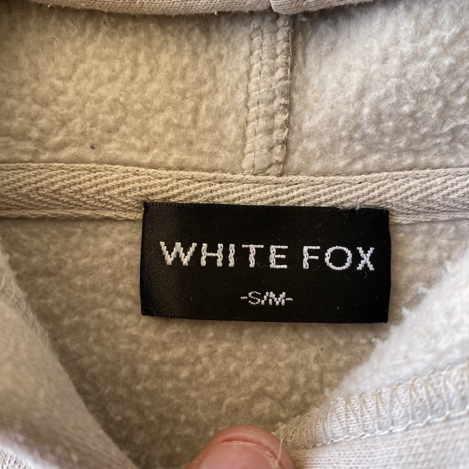 White Fox Project 5 Hoodie S/M Beige Oversized Fit Graphic Pullover Jumper - Image 4 of 4