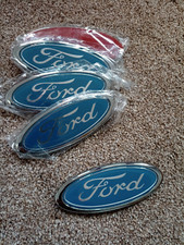 PAIR LIGHT BLUE FORD OVAL BADGE 115MM X 45MM ESCORT CAPRI FIESTA CORTINA ANGLIA