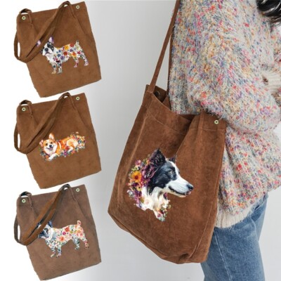 Damen Cord Beuteltasche Handtasche große Kapazität Freizeit Umhängetasche Tasche Einkaufstasche
