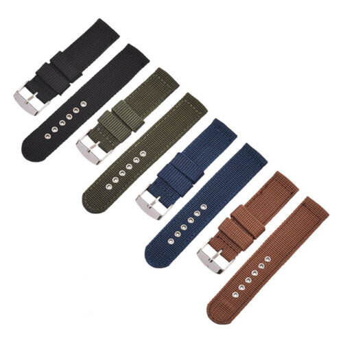18/20/22mm Woven Nylon Canvas Sport Wrist Watch Band Strap with Metal Buckle CA - Zdjęcie 3 z 20
