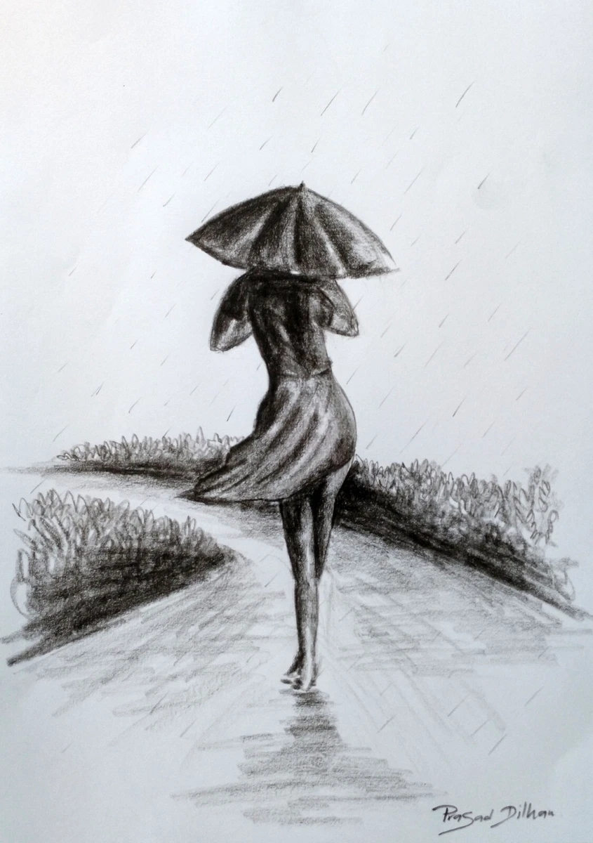 Original Pencil art portrait fine charcoal drawing sketches