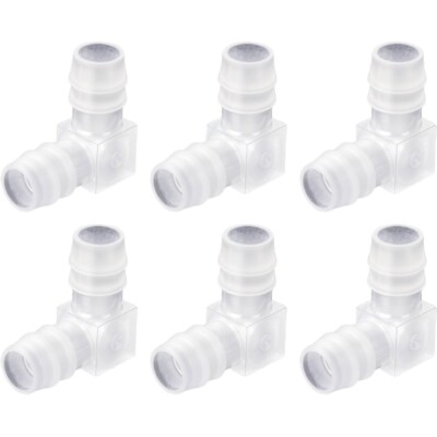 6Pcs 90 Degree Elbow Bend Water Pipe Connector 2-way Splitter Hose Joint Adapter
