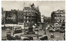 1940 RPPC Postcard London Giant Coca Cola Wrigley Signs