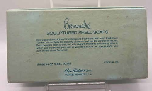 Benandre Sculptured Set of 3 Shell Soaps Green New NIB by Ben Rickert - Picture 3 of 3