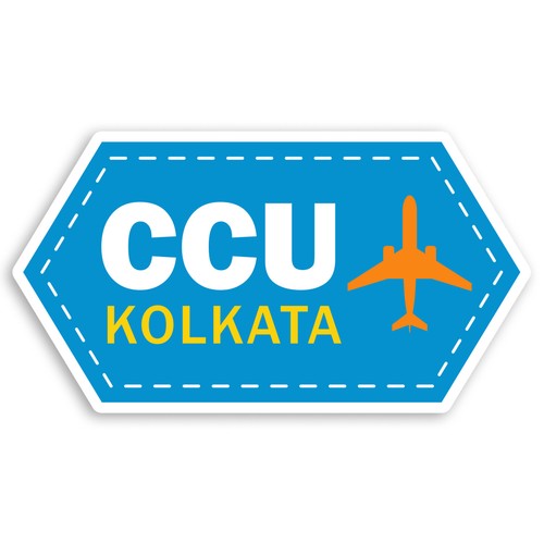 2 x 10cm CCU Kolkata India Airport Vinyl Stickers Travel Luggage