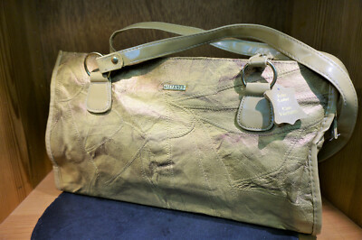 Damen Umhängetasche, Ledertasche, beige/ gold, Stefano Neu!