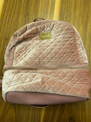 Bebe Pink Velour Backpack Purse Bag 