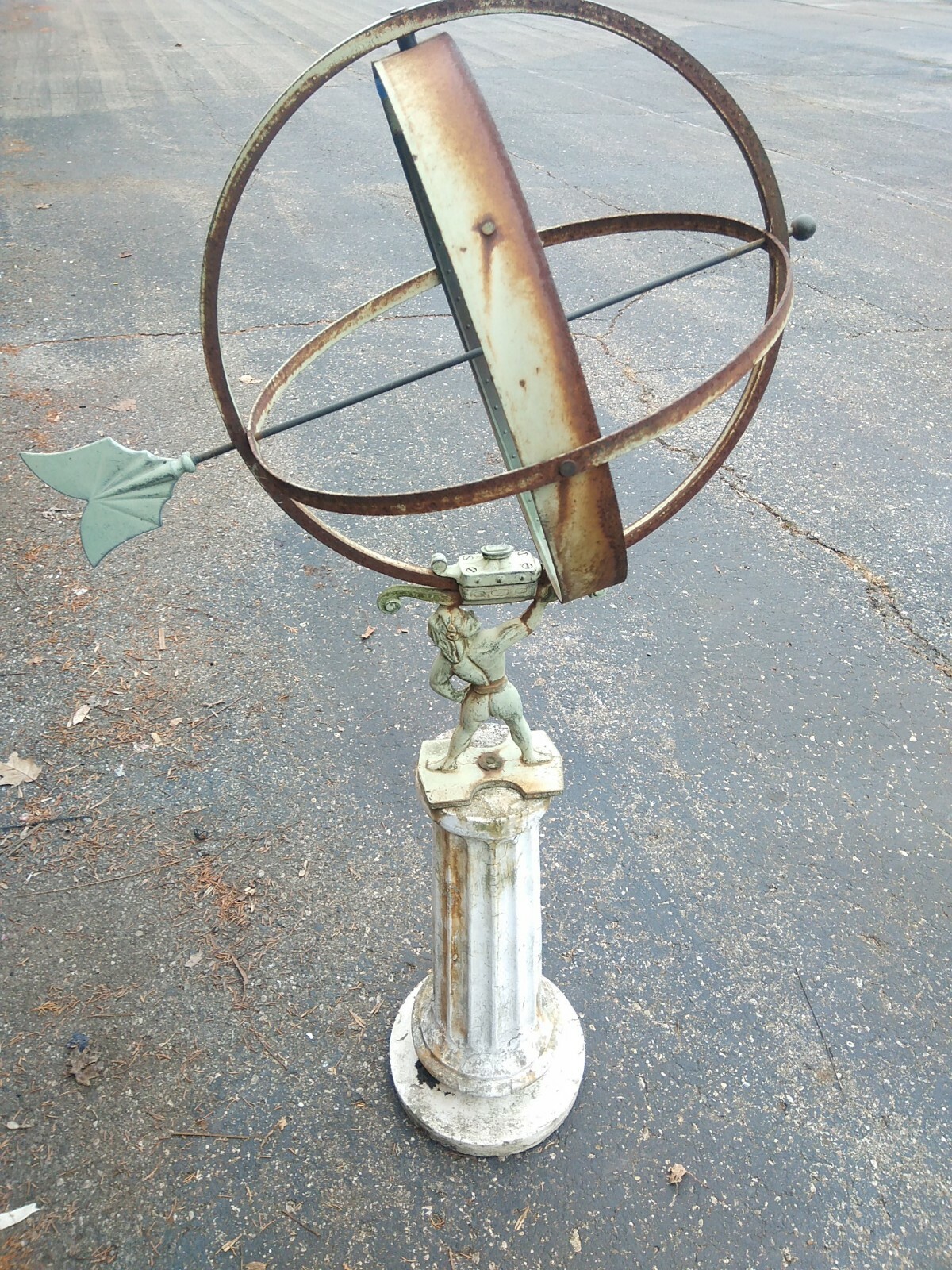 Swedish Bronze Iron Garden Armillary Sphere by A.R Aronsson 48x24 Hercules Design  