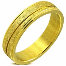 6Mm | Wedding Ring Half-Round Half-Turn In Stainless Steel Plated Gold And Sab