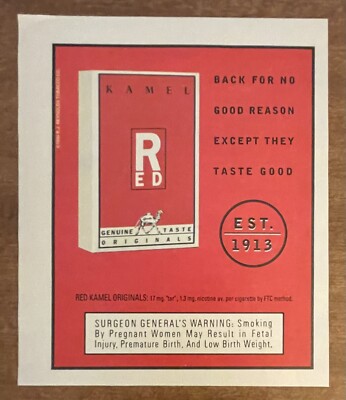 best camel cigarettes reddit 1997 Kamel Red Originals Tobacco Cigarettes Taste Good 90s Print Ad