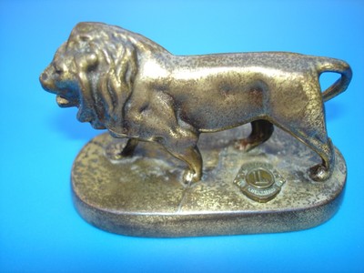 Vintage Lions Club International Brass Desk Paperweight Figurine