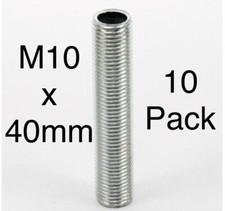 10x M10 40mm x 10mm Allthread Hollow Threaded Rod Tube Electrical Lamp Socket