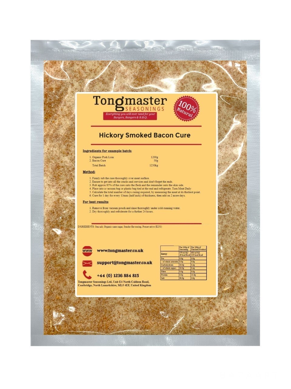 Hickory Smoked Bacon Cure - Dry Curing Mix - 1kg