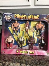 WWF JusToys Power House 7 Piece Figure Set - Paul Bearer Sid Sunny Yokozuna Rare