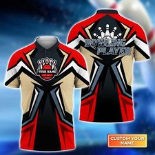 Men's Bowling shirt, Personalized Name 3D Polo Shirt For Bowler Team, Bowling Te