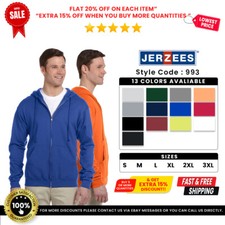 Jerzees 993 Men's NuBlend Full-Zip Pocket Warm Comfort Hooded Sweatshirt