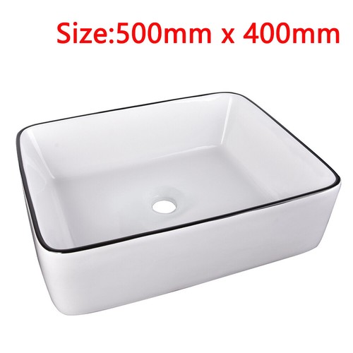 Bathroom Ceramic Basin Sink Hand Wash Counter Top Square Rectangle Bowl Oval UK - Picture 116 of 147